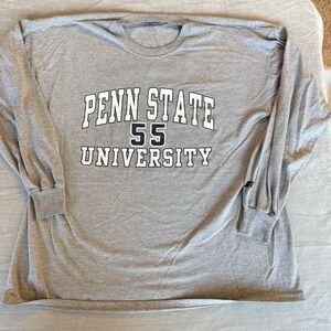 Penn State Nittany Lions Long Sleeve Shirt XL Gray Russell Athletic PSU Logo